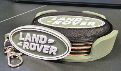 Land Rover Coaster & Keyring Gift Set – 3D Printed Car Accessories