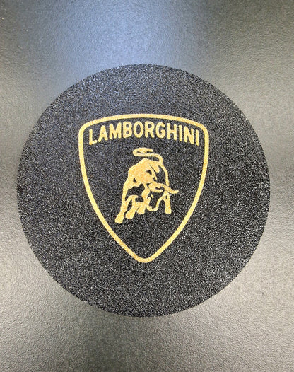 Lamborghini Coaster & Keyring Gift Set – 3D Printed Desk & Home Accessories (Black & Gold)