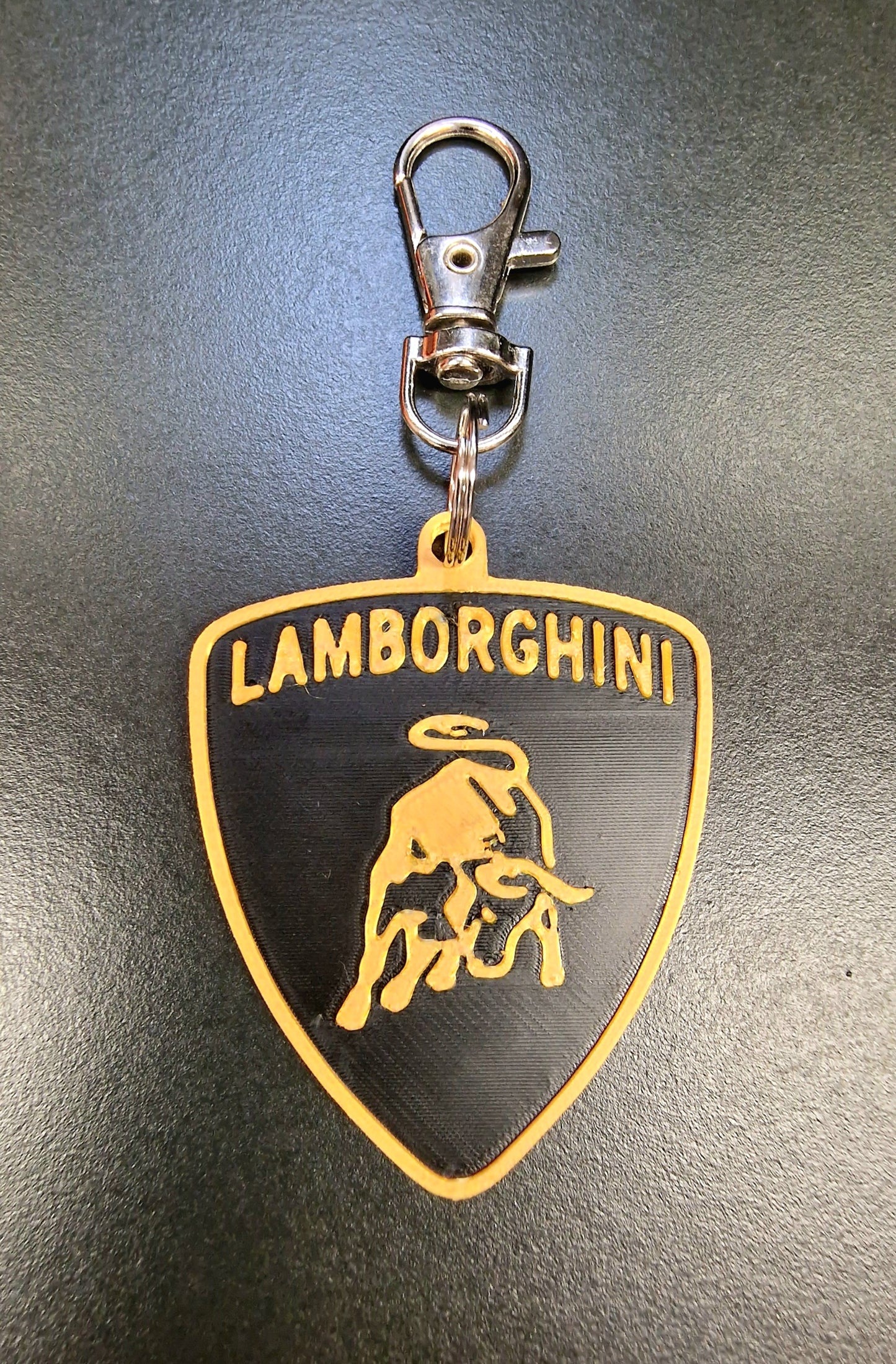 Lamborghini Coaster & Keyring Gift Set – 3D Printed Desk & Home Accessories (Black & Gold)