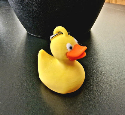 3D Printed Rubber Duck Keyring | Cute Yellow Duck Keychain | Fun Gift for Duck Lovers