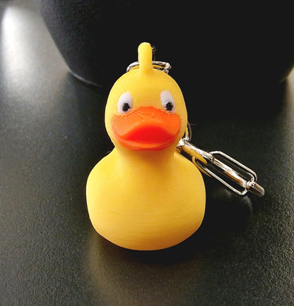 3D Printed Rubber Duck Keyring | Cute Yellow Duck Keychain | Fun Gift for Duck Lovers