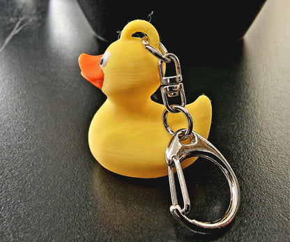 3D Printed Rubber Duck Keyring | Cute Yellow Duck Keychain | Fun Gift for Duck Lovers