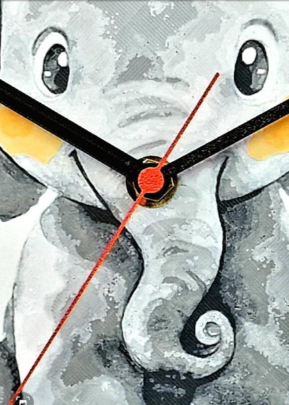 Cute Elephant 3D Printed Wall Clock | PLA Material | Nursery Décor | Handmade UK Gift | Silent Quartz Movement