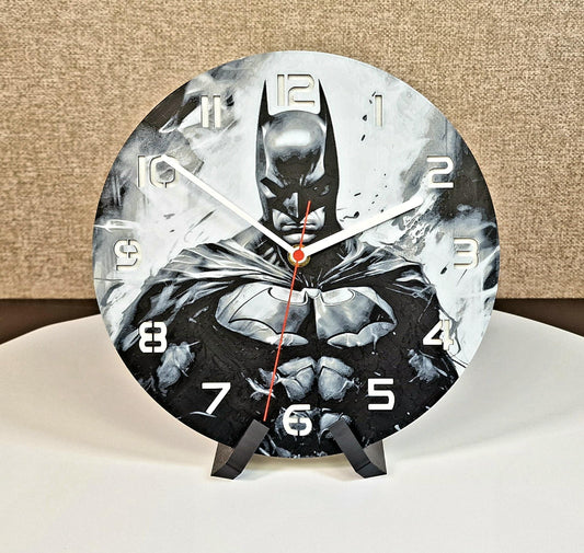 Batman 3D Printed Wall Clock | Gotham Hero Decor | PLA Material | Silent Quartz Movement | Handmade UK Gift