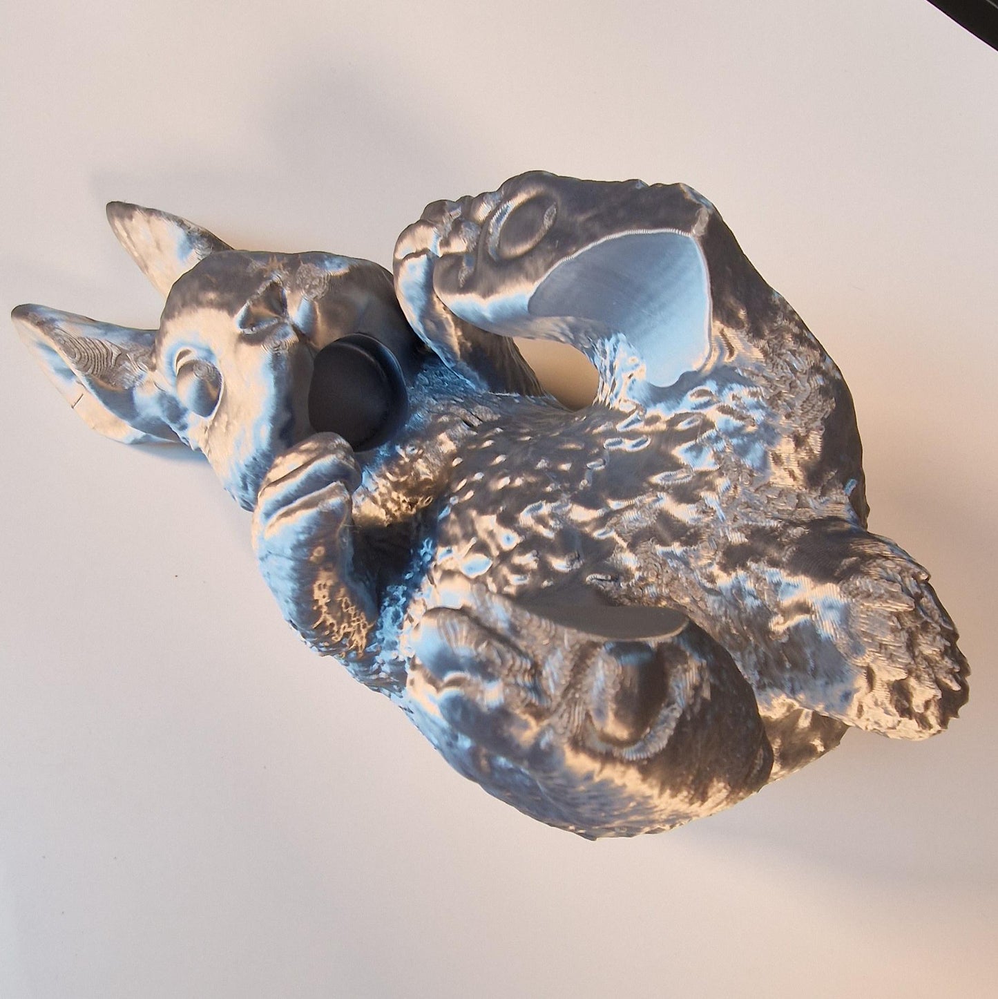 Silver Laying Down Rabbit Wine Holder | Unique Wine Rack | Rabbit Figurine Decor | Perfect Gift for Animal Lovers