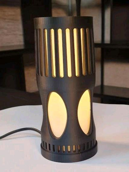 Black and White Bullet Table Lamp with LED Bulb - Perfect for Home Lighting