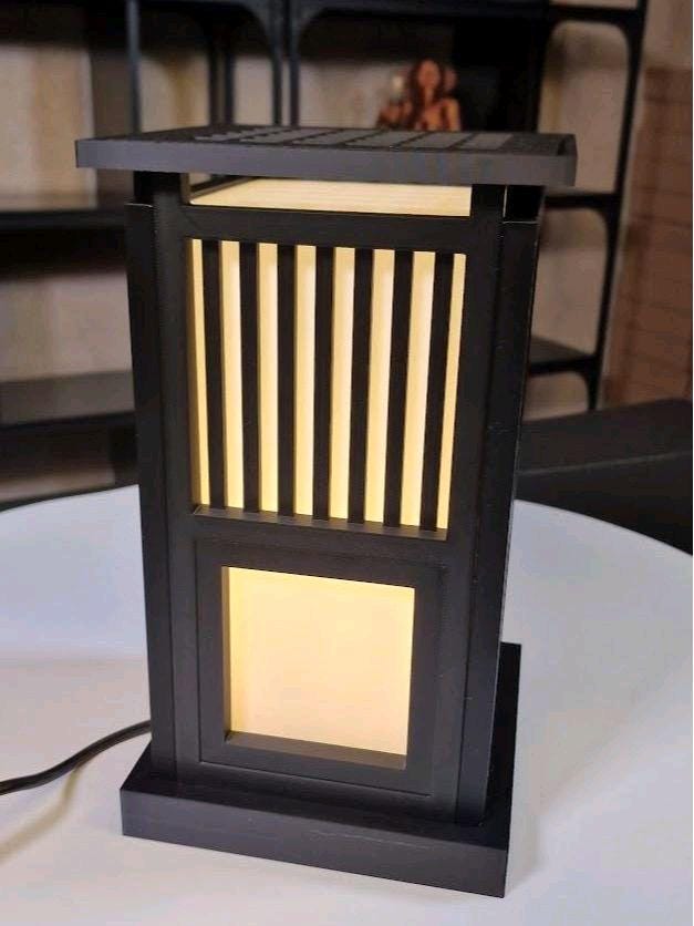 Japanese Ido Style Table Lamp With Dimmable LED Bulb