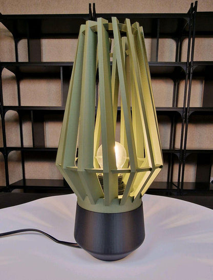 LED Twist Table lamp Olive Green With black base
