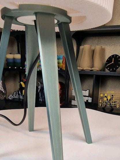 Lamphonia Silk Olive Green base with white shade Table Lamp With Dimmable Bulb For Home Decor