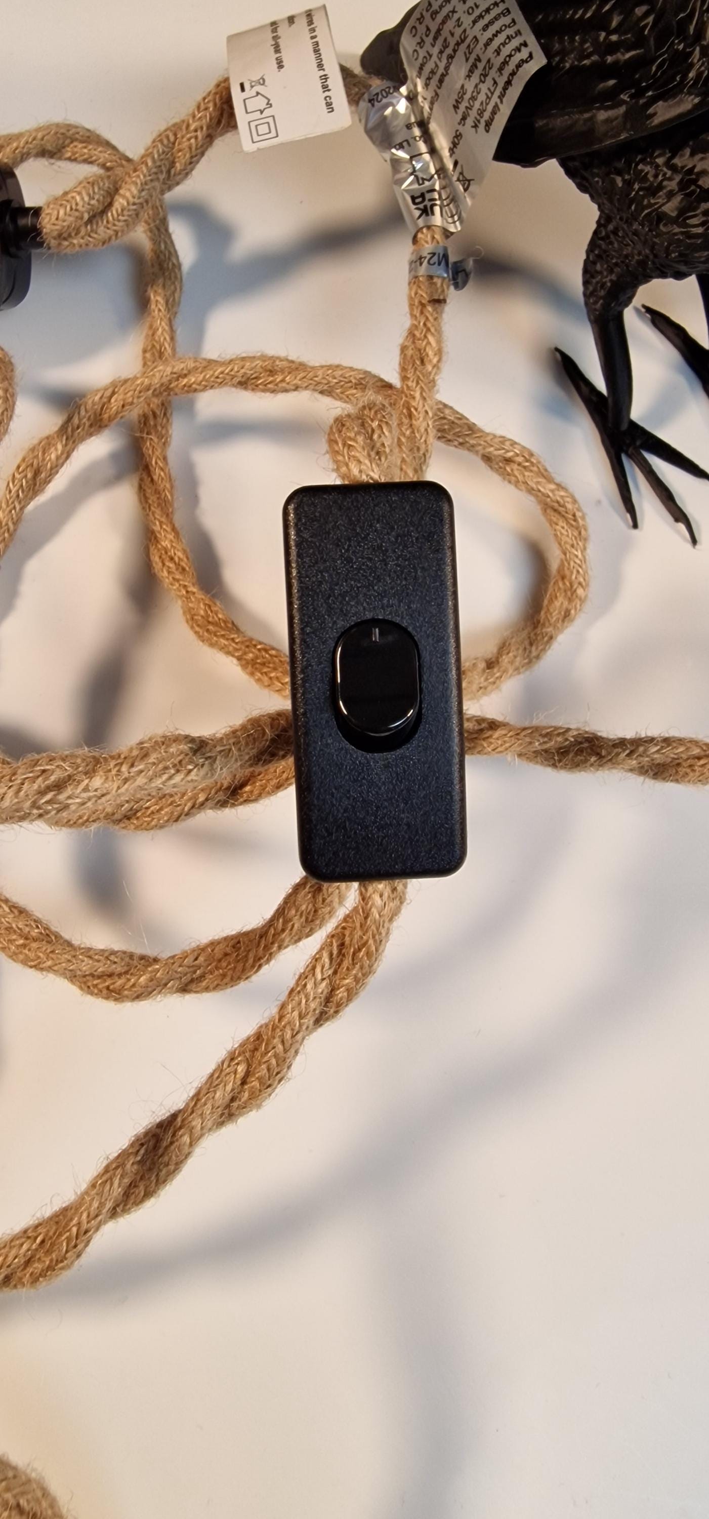 Crow and Rope Table Lamp With LED Bulb For Home Decor