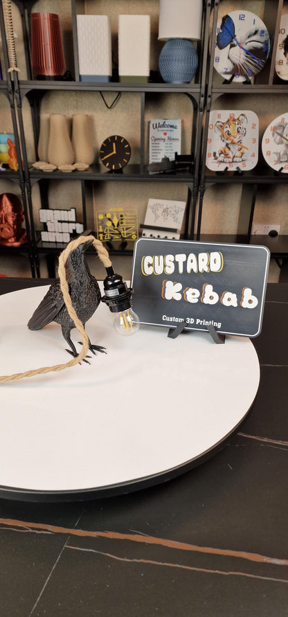 Crow and Rope Table Lamp With LED Bulb For Home Decor