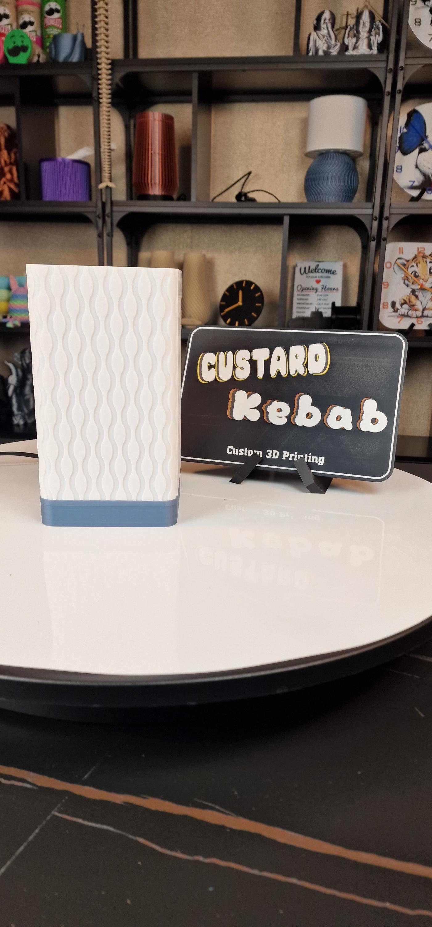 Retro Wave Table Lamp With Dimmable LED Bulb For Home Decor Jade Blue Base