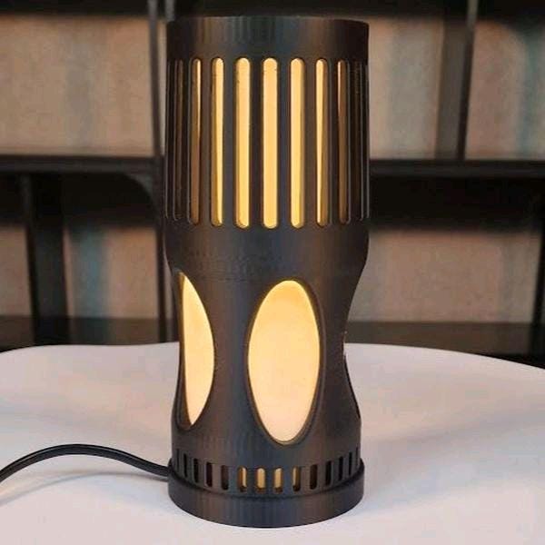 Black and White Bullet Table Lamp with LED Bulb - Perfect for Home Lighting