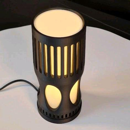 Black and White Bullet Table Lamp with LED Bulb - Perfect for Home Lighting