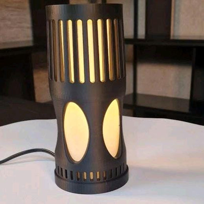 Black and White Bullet Table Lamp with LED Bulb - Perfect for Home Lighting