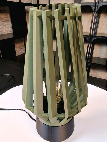 LED Twist Table lamp Olive Green With black base