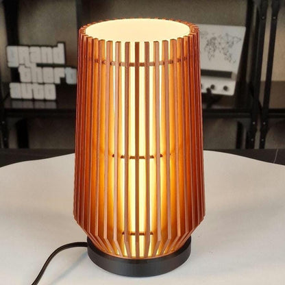 Slatted Bronze/Black LED Dimmable Table Lamp