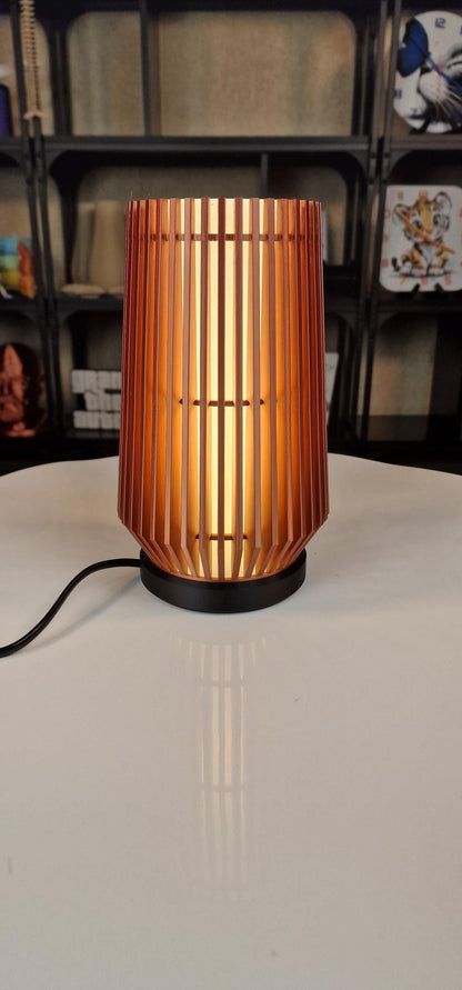 Slatted Bronze/Black LED Dimmable Table Lamp