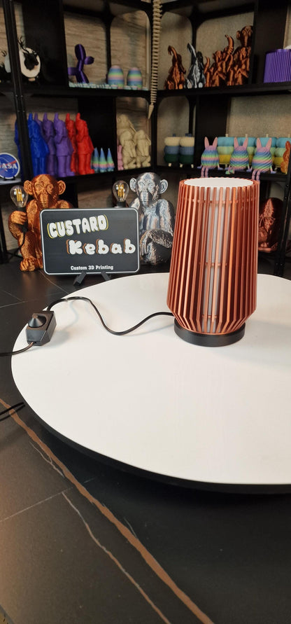 Slatted Bronze/Black LED Dimmable Table Lamp