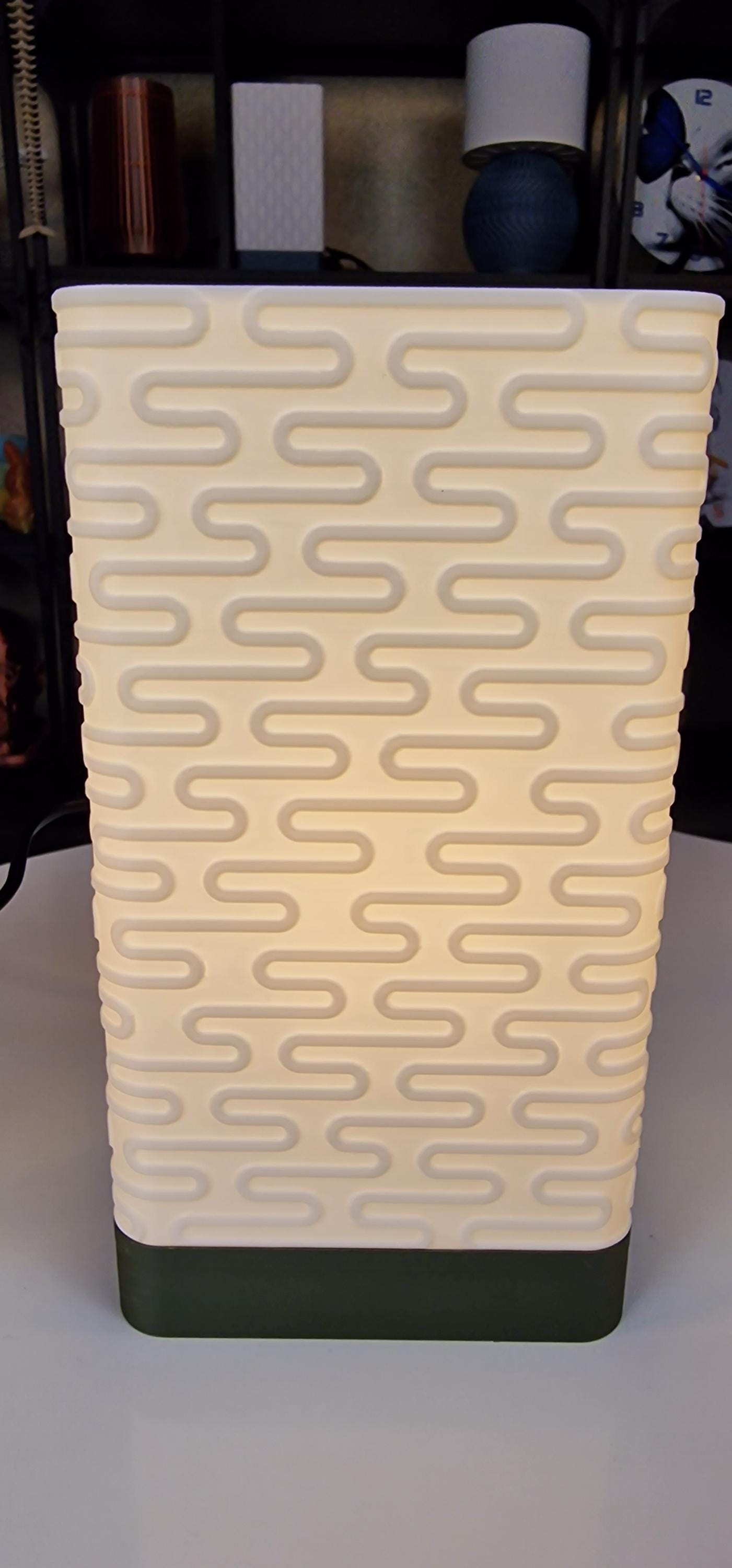 Retro Curve Lamp With Dimmable LED Bulb For Home Decor Olive Green Base