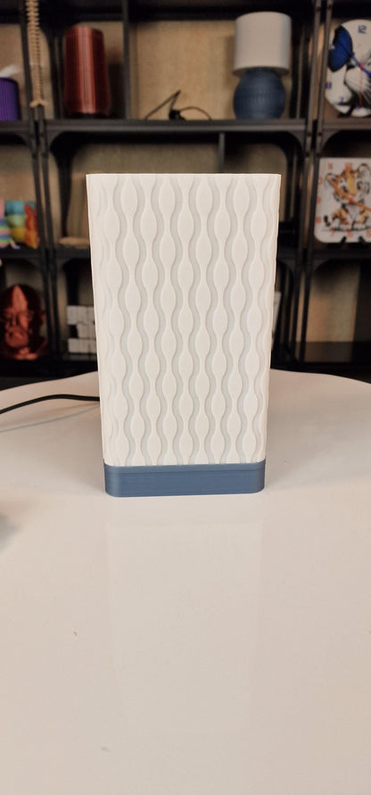 Retro Wave Table Lamp With Dimmable LED Bulb For Home Decor Jade Blue Base