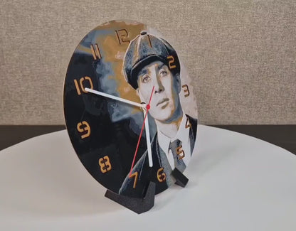 Tommy Shelby Peaky Blinders Wall Clock | 3D Printed Fan Art | Handmade UK Gift | PLA | Silent Quartz Movement