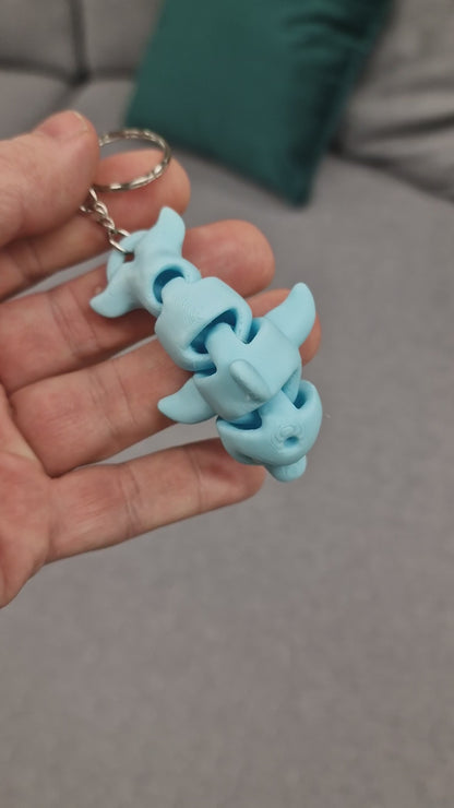 Blue Articulated Dolphin Keyring