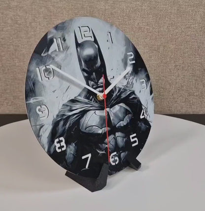 Batman 3D Printed Wall Clock | Gotham Hero Decor | PLA Material | Silent Quartz Movement | Handmade UK Gift